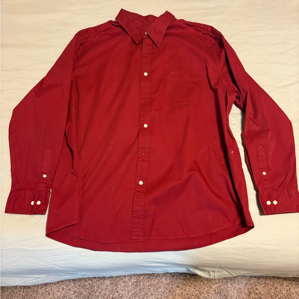 Dockers Red Casual Button Down Shirt